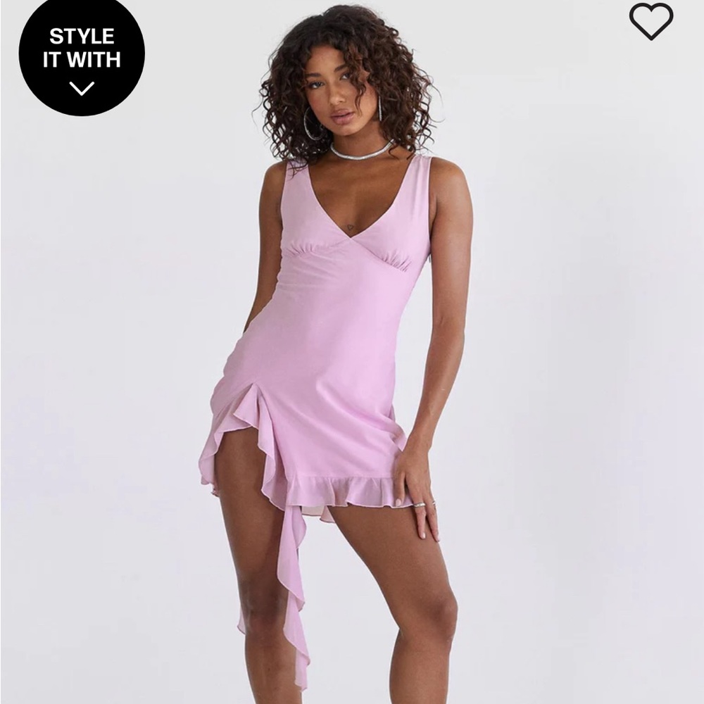 NWOT: Princess Polly: Varney Frill Mini Dress in Lilac - Size US 2